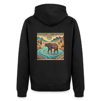 Ours Puissance Animal - Veste à capuche bio Premium Unisexe - noir - Dos - Nico (187cm)