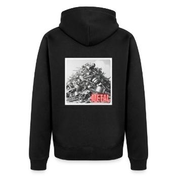 Ein Haufen Altmetall - Unisex Premium Bio Zip Hoodie - Schwarz - Hinten - Nico (187cm)