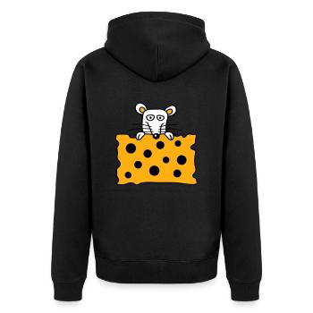 Souris Rat Derrière De Grands Trous Fromage Semble Drôle - Veste à capuche bio Premium Unisexe - noir - Dos - Nico (187cm)