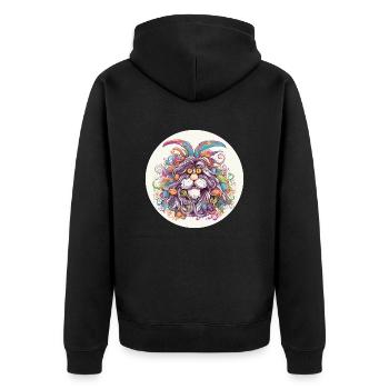 Oster Hase - Unisex Premium Bio Zip Hoodie - Schwarz - Hinten - Nico (187cm)