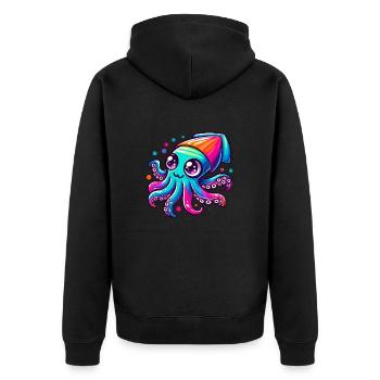 Colorful Squid for Kids - Unisex Premium Organic Zip Hoodie - black - Back - Nico (187cm)