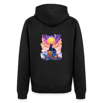 Panther on top - Unisex Premium Organic Zip Hoodie - black - Back - Nico (187cm)