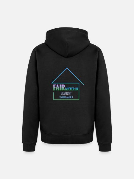 Fair tenant wanted - Unisex Premium Organic Zip Hoodie - black