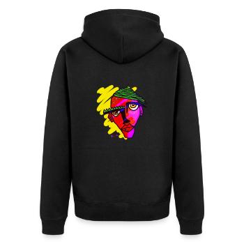 Maske - Unisex Premium Bio Zip Hoodie - Schwarz - Hinten - Nico (187cm)
