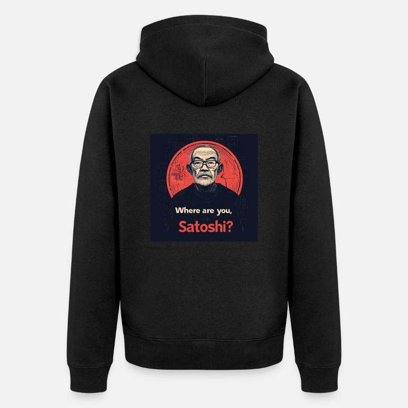 Bitcoin Satoshi Nagamoto - Veste à capuche bio Premium Unisexe - noir