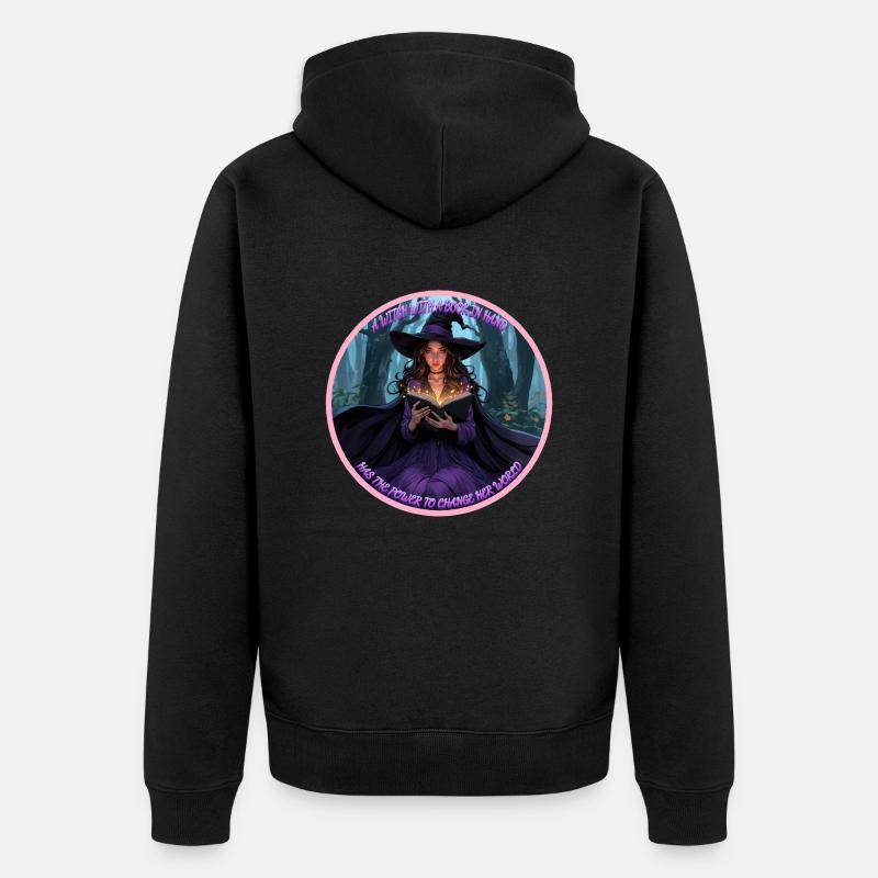 Sorcière lectrice - Veste à capuche bio Premium Unisexe - noir