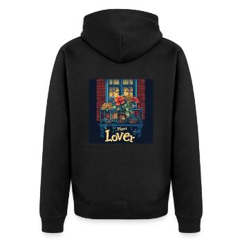 Plant lover - Unisex Premium Bio Zip Hoodie - Schwarz - Hinten - Nico (187cm)
