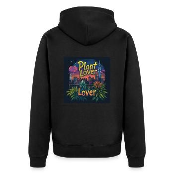 Canabis lover NewYork - Unisex Premium Bio Zip Hoodie - Schwarz - Hinten - Nico (187cm)