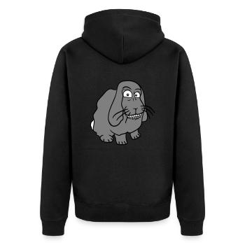 Lapin Lapin Drôle Visage Grimace Sourire - Veste à capuche bio Premium Unisexe - noir - Dos - Nico (187cm)