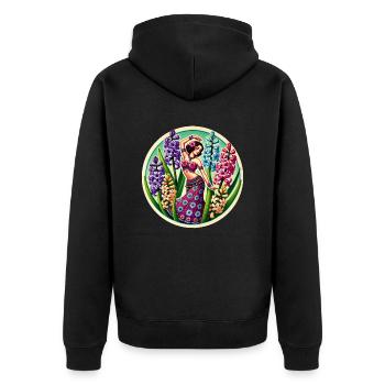 Flower Belly Dancer - Unisex Premium Organic Zip Hoodie - black - Back - Nico (187cm)
