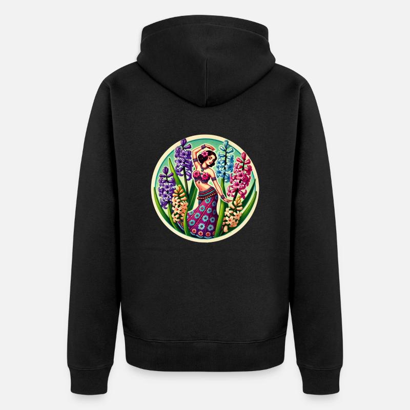 Danseuse Fleur Ventre - Veste à capuche bio Premium Unisexe - noir