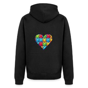 Autisme Cœur Journée de sensibilisation à l’autisme - Veste à capuche bio Premium Unisexe - noir - Dos - Nico (187cm)