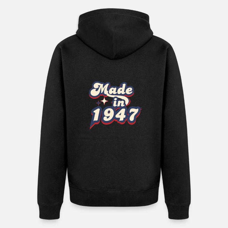 Made in 1947 retro - Veste à capuche bio Premium Unisexe - noir