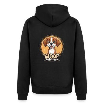 Le chien dit WOOF - Veste à capuche bio Premium Unisexe - noir - Dos - Nico (187cm)