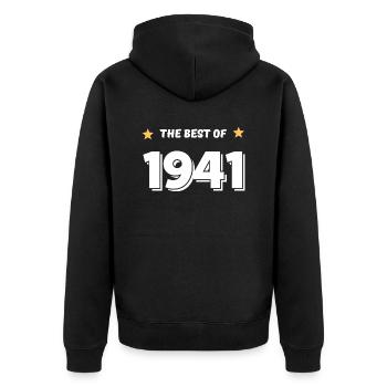 Das Beste von 1941 - Unisex Premium Bio Zip Hoodie - Schwarz - Hinten - Nico (187cm)