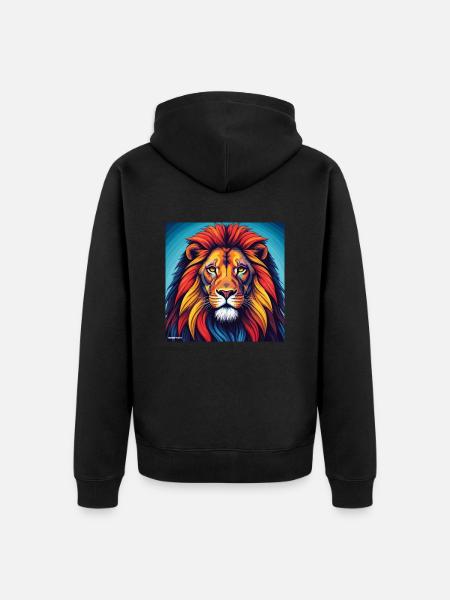 Lion Gemini - Unisex Premium Organic Zip Hoodie - black