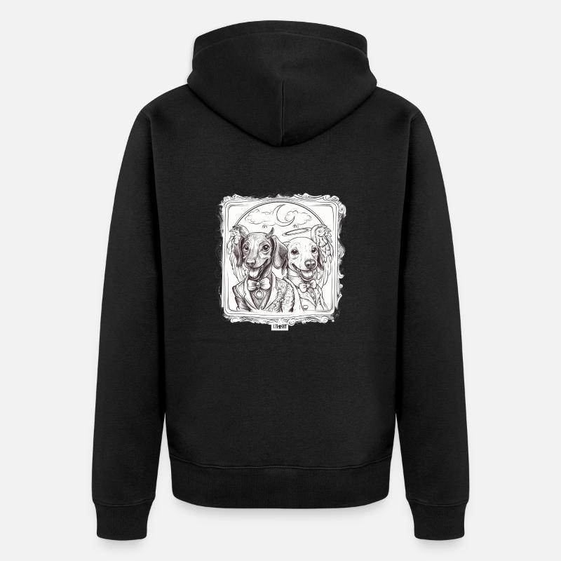 Diable contre Ange Teckel - Veste à capuche bio Premium Unisexe - noir