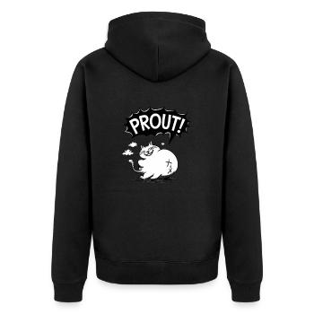 Chat qui pète - Veste à capuche bio Premium Unisexe - noir - Dos - Nico (187cm)