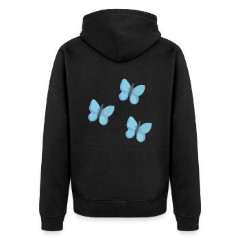Papillons - Veste à capuche bio Premium Unisexe - noir - Dos - Nico (187cm)