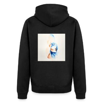 Women's Art - Unisex Premium Organic Zip Hoodie - black - Back - Nico (187cm)