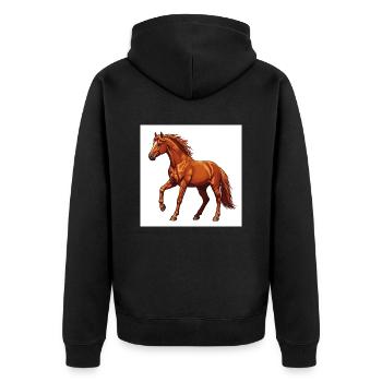 The horse: A noble animal - Unisex Premium Organic Zip Hoodie - black - Back - Nico (187cm)
