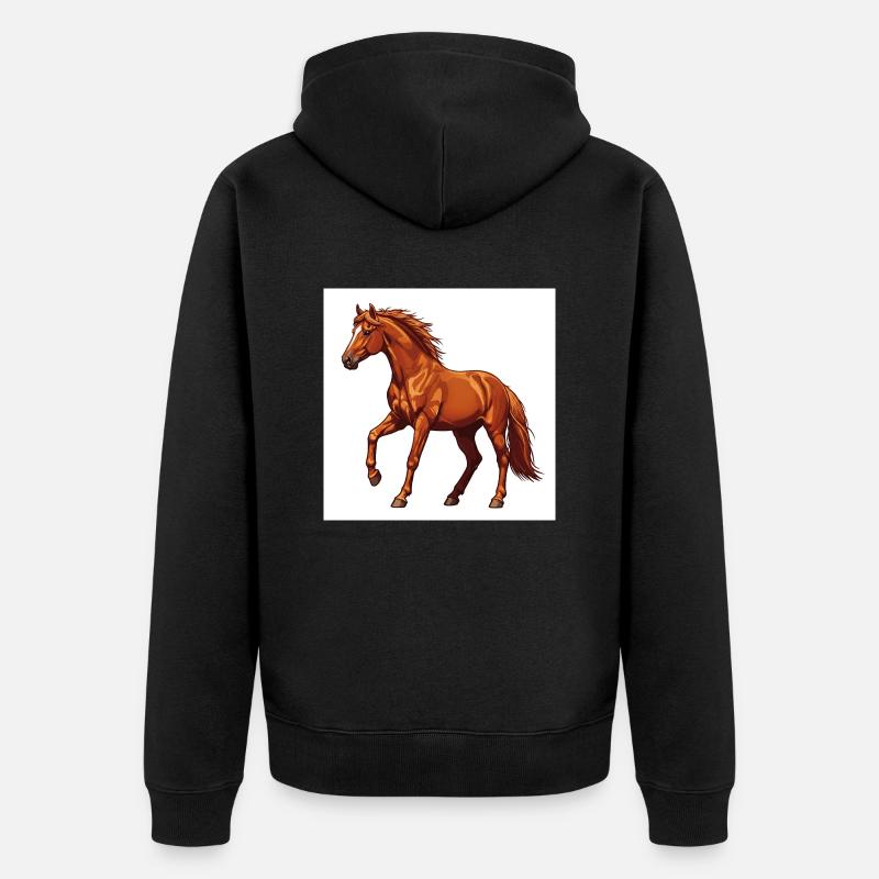 Das Pferd: Ein edles Tier - Unisex Premium Bio Zip Hoodie - Schwarz