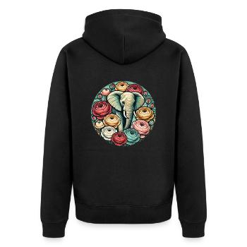 Éléphant - Veste à capuche bio Premium Unisexe - noir - Dos - Nico (187cm)