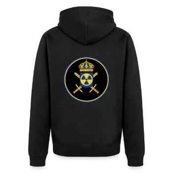 Das schwedische Atomwaffenprogramm - Unisex Premium Bio Zip Hoodie - Schwarz - Hinten - Nico (187cm)