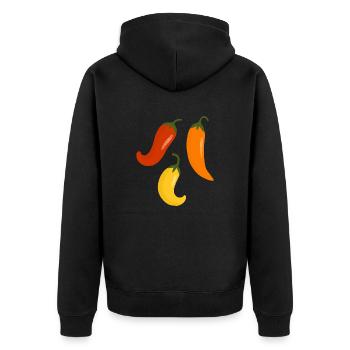 chili peppers - Unisex Premium Organic Zip Hoodie - black - Back - Nico (187cm)