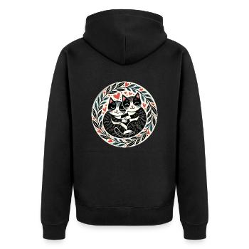 Tuxedo Cat Love - Veste à capuche bio Premium Unisexe - noir - Dos - Nico (187cm)