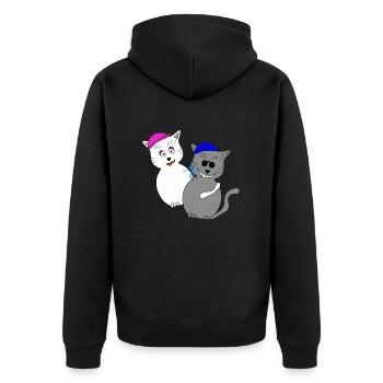 Halunke & Halunka - Unisex Premium Bio Zip Hoodie - Schwarz - Hinten - Nico (187cm)