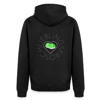Lieblingsfrosch - Unisex Premium Bio Zip Hoodie - Schwarz - Hinten - Nico (187cm)