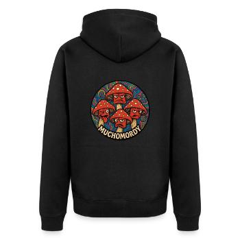 Champignons - Veste à capuche bio Premium Unisexe - noir - Dos - Nico (187cm)