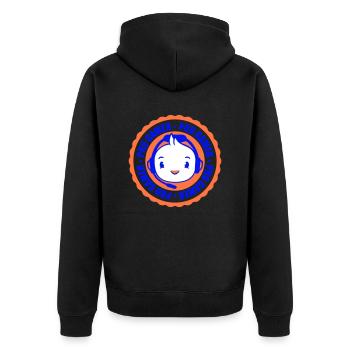 Ente Pro Gamer Logo zocken Headset Konsole Spiel - Unisex Premium Bio Zip Hoodie - Schwarz - Hinten - Nico (187cm)