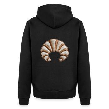 Croissant Brodé - Veste à capuche bio Premium Unisexe - noir - Dos - Nico (187cm)