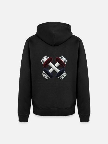 Embroidered Mute Bells - Unisex Premium Organic Zip Hoodie - black