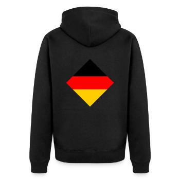 Germany - Unisex Premium Organic Zip Hoodie - black - Back - Nico (187cm)