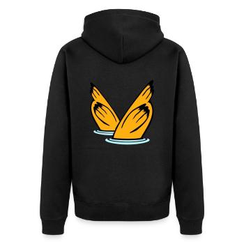 2 canards plongée sous-marin tête lac eau potable - Veste à capuche bio Premium Unisexe - noir - Dos - Nico (187cm)