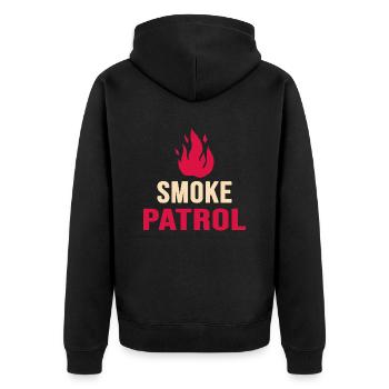 Grillen Grillmaster smoke grillt BBQ Holzkohle - Unisex Premium Bio Zip Hoodie - Schwarz - Hinten - Nico (187cm)