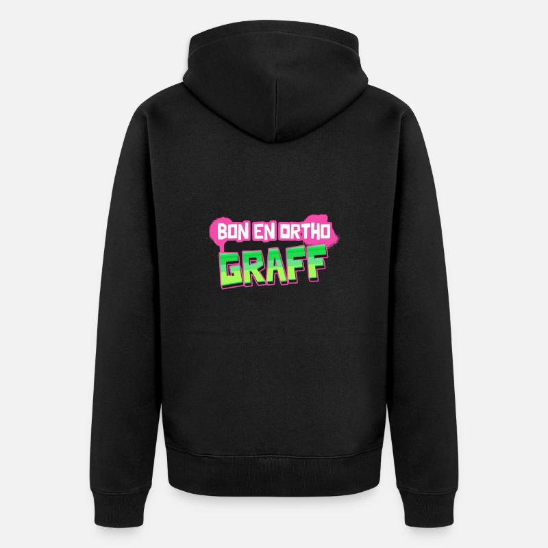 BON EN ORTHO GRAFF ! - Veste à capuche bio Premium Unisexe - noir