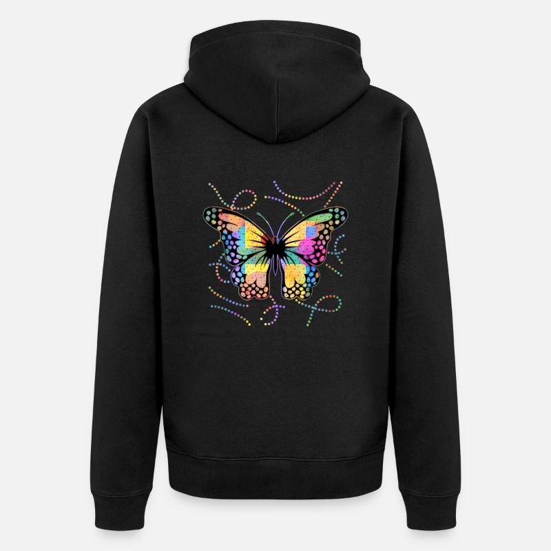 Papillon - Veste à capuche bio Premium Unisexe - noir