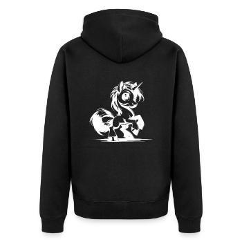 Unicorn mode on today – cuteness activated - Unisex Premium Organic Zip Hoodie - black - Back - Nico (187cm)