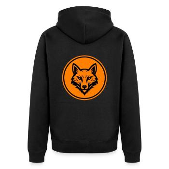 Icône de tête de renard - Veste à capuche bio Premium Unisexe - noir - Dos - Nico (187cm)