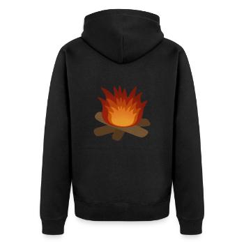 Lagerfeuer - Unisex Premium Bio Zip Hoodie - Schwarz - Hinten - Nico (187cm)