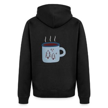 Hot Tea - Unisex Premium Organic Zip Hoodie - black - Back - Nico (187cm)