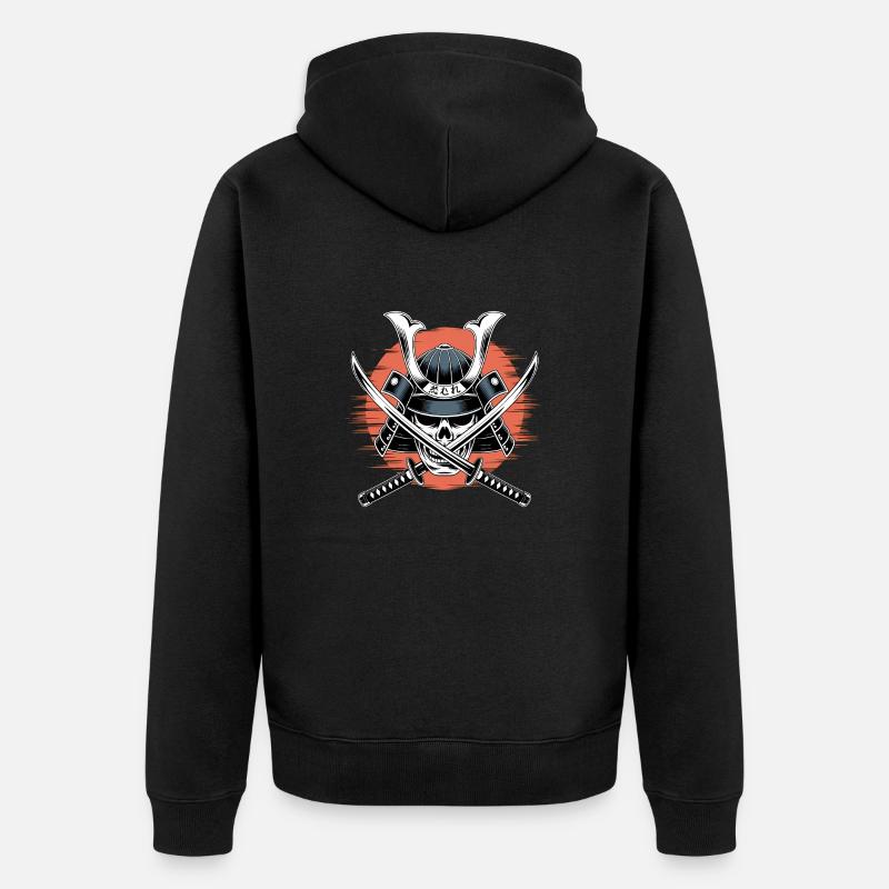 Guerrier samouraï japonais - Veste à capuche bio Premium Unisexe - noir