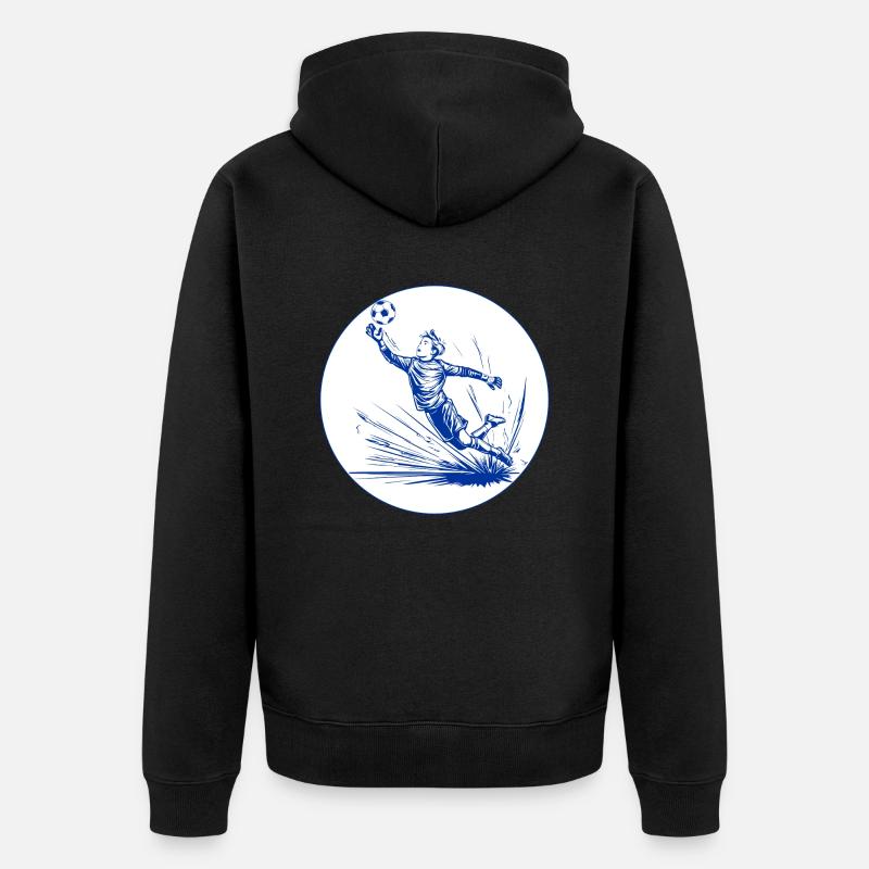 Goalkeeper (blue and white) - Unisex Premium Organic Zip Hoodie - black