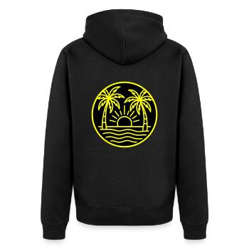 Island Palm Tree Holidays - Unisex Premium Organic Zip Hoodie - black - Back - Nico (187cm)