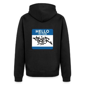 Trier Germany Graffiti - Unisex Premium Organic Zip Hoodie - black - Back - Nico (187cm)
