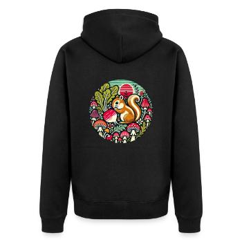 Cute Chipmunk - Unisex Premium Organic Zip Hoodie - black - Back - Nico (187cm)